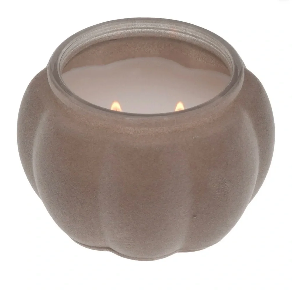 Better Homes & Gardens Pumpkin Snickerdoodle Swirl Scent Flocked Candle Lot Of 2